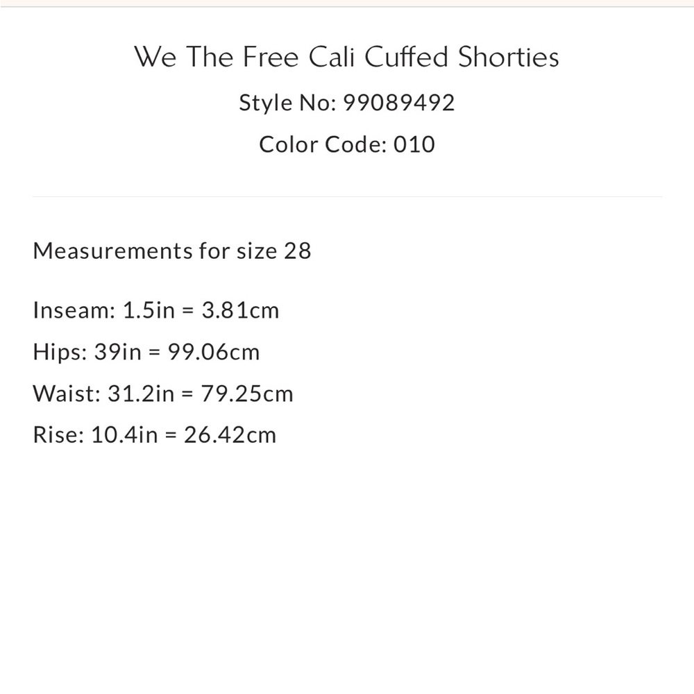 NWT! We The Free Cali Cuffed Shorties - Picture 9 of 9